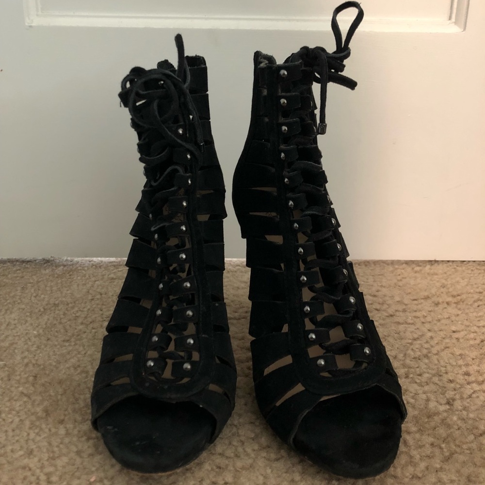 Edgy open toed heels